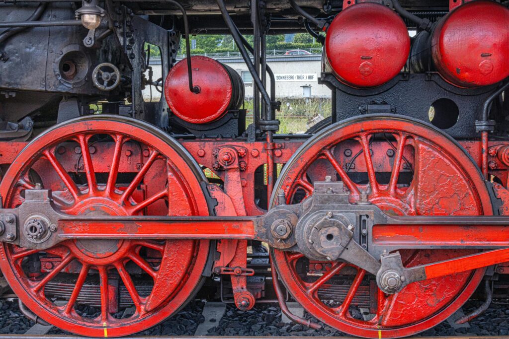 old wagon tyres in red colour